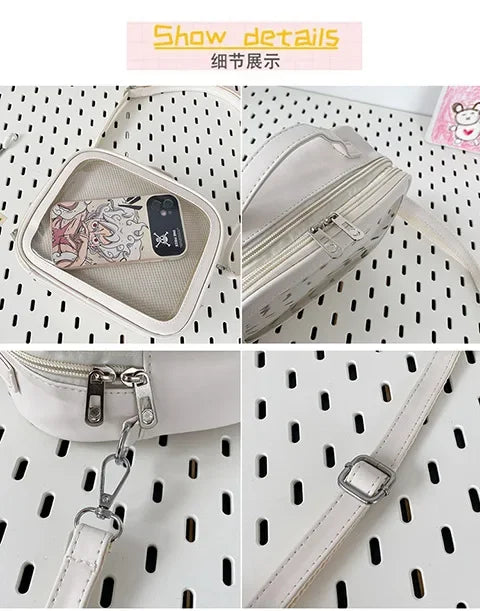 Petit sac Itabag japonais Kawaii pour femmes, sac à bandoulière réfléchissant au laser, sac à bandoulière pour écolières, sac transparent, sac Ita JK