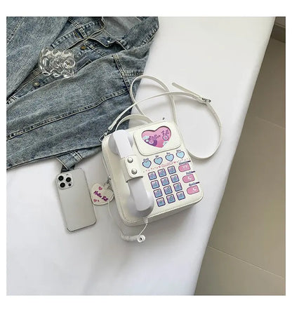 Bolso de mano para mujer, divertido bolso de hombro con forma de teléfono para niñas, estilo de moda femenino, lindo bolso cruzado