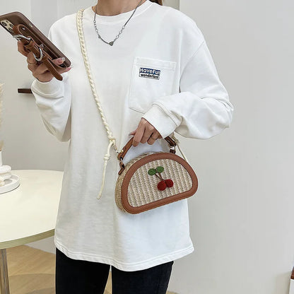 Fashion Summer straw bag Women Handbags Designer Wicker Woven Bag Tote beach bag PU 2022 Summer New Flap Crossbody Bag