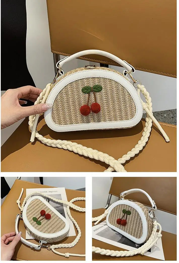 Fashion Summer straw bag Women Handbags Designer Wicker Woven Bag Tote beach bag PU 2022 Summer New Flap Crossbody Bag