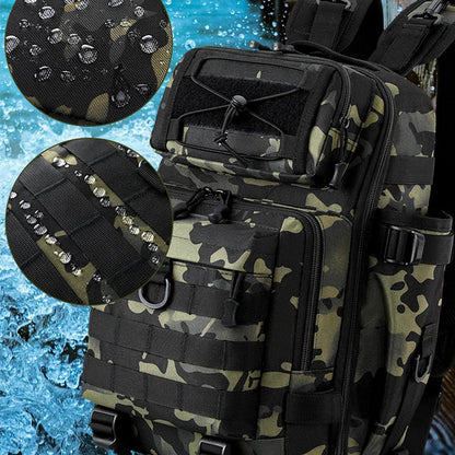 Mochila de pesca de 20 l, bolsa de asalto, bolsa tipo bandolera Molle para exteriores, senderismo, acampada, caza, mochila de pecho