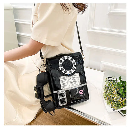 New Telephone Shaped Purses and Handbags for Women Retro Phone Top-Handle Shoulder Bags Crossbody Bag Fashion Female Totes