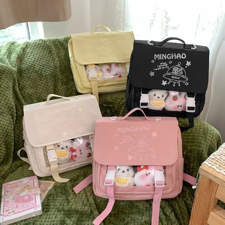 Kawaii Itabag Women 2023 New Small Backpack Girls Transparent Pocket School Bags For Teenage Grils ita bag JK Backpacks Mochilas