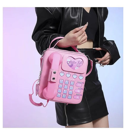 Bolso de mano para mujer, divertido bolso de hombro con forma de teléfono para niñas, estilo de moda femenino, lindo bolso cruzado