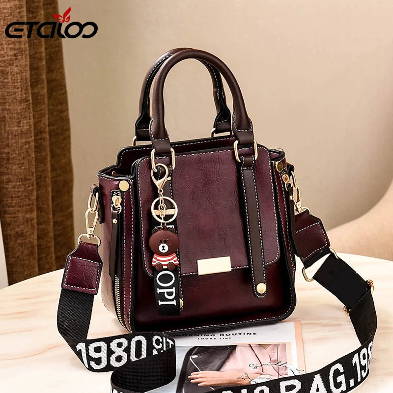 Luxury PU Leather Bag Women Bags Trendy New Shoulder Bag Fashion Messenger Bags Brand Design Leather Handbags & Crossbody Bags