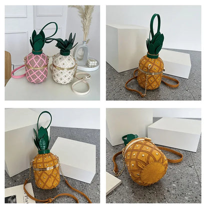 Bolsos con forma de piña para mujer, bolsos de mano para mujer, bolsos de hombro tipo mensajero, bolsos de lujo, bolsos de diseñador para mujer