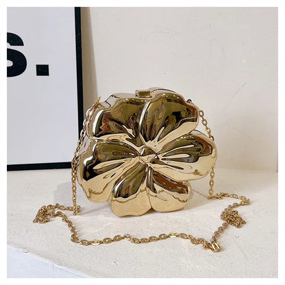 Acrylic Bag For Women Flower Shoulder Bag Fashion Chain Box Crossbody Bag