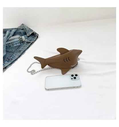 Cute 3D Animal Shark Cross Body Bags Womens Unique Adorable Cute Clutch Purse Bags