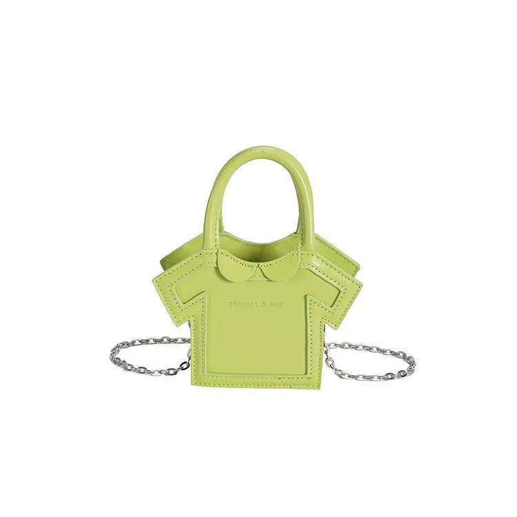 Bolso de hombro pequeño para mujer, bolso con forma de ropa para niñas, mini bolso cruzado con cadena estilo camiseta, bolso portátil de verano para teléfono