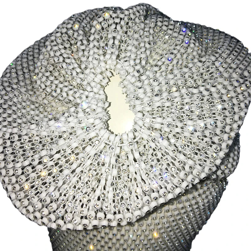 Fishnet Diamond Luxury Cap for Women Shiny Women's Hat Rhinestone Kerchief Hip Hop Headwear Nightclub Party Fashion Head Scarf