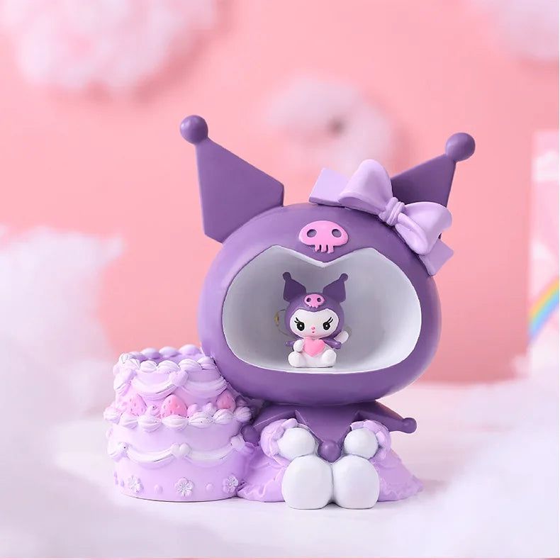 Sanrio Kuromi Cinnamonroll Moon Veilleuse LED Kawaii 3D Dessin Animé Ornement Mignon Beauté Chambre Veilleuse Lampe De Chevet Décor