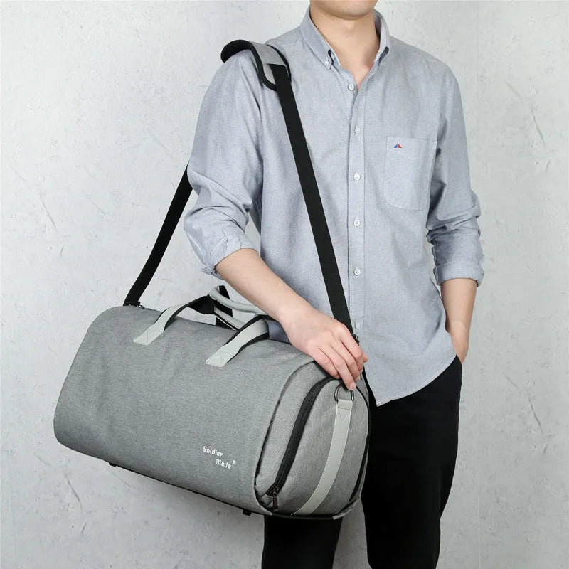 Multifunctional Men's Luggage Bag Portable Travel Bag Waterproof Dry Wet Separation Travel Bag Shoulder Crossbody Suit Bag