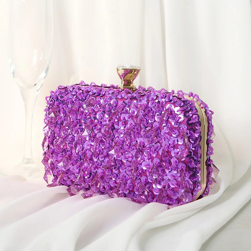 Fashion Handmade Beaded Evening Bag Women Pures  Handbag Celebrity Dress Dinner Bag Women's Banquet Dinner Bag