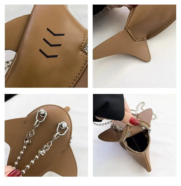 Cute 3D Animal Shark Cross Body Bags Womens Unique Adorable Cute Clutch Purse Bags