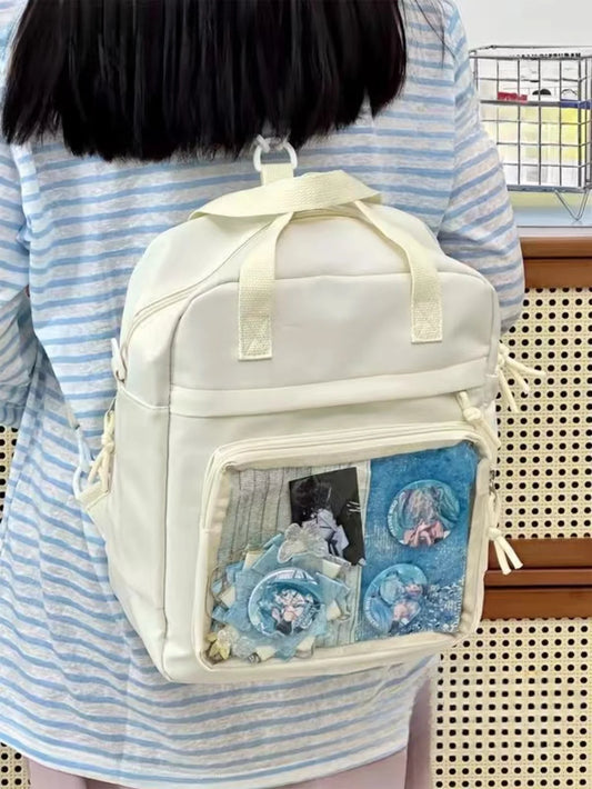 3 formas de mochilas escolares japonesas para mujeres, bolsos de hombro transparentes para adolescentes, nuevos bolsos cruzados Lolita, bolsos de mano