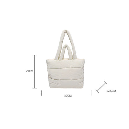 Bolso de mano acolchado informal de gran capacidad para mujer, bandolera de nailon y algodón, estilo shopper grande