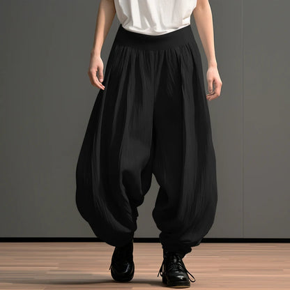 2024 Hommes Pantalons Jambes Larges Couleur Unie Taille Élastique Lâche Pantalons Décontractés Hommes Surdimensionnés Streetwear Mode Pantalons Longs S-5XL INCERUN