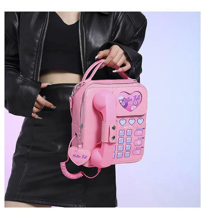 Bolso de mano para mujer, divertido bolso de hombro con forma de teléfono para niñas, estilo de moda femenino, lindo bolso cruzado