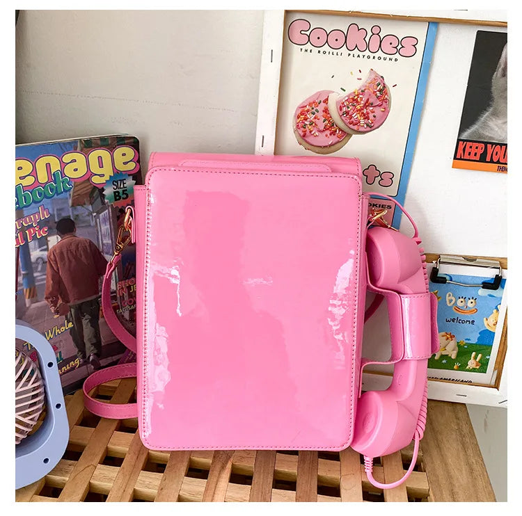 New Telephone Shaped Purses and Handbags for Women Retro Phone Top-Handle Shoulder Bags Crossbody Bag Fashion Female Totes