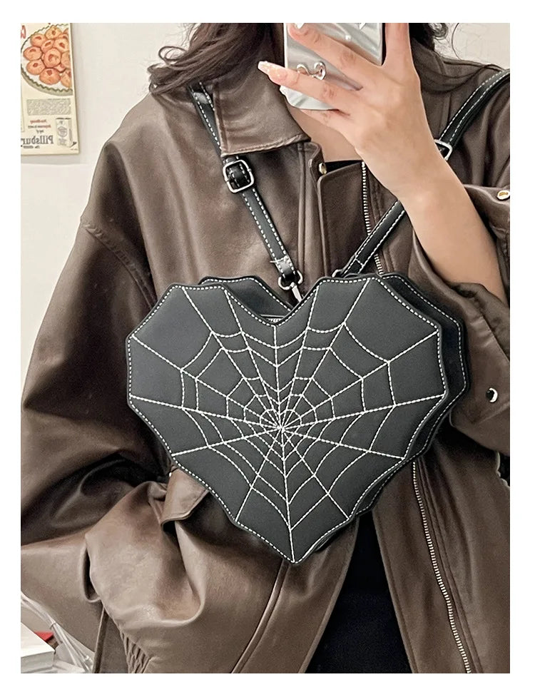 Sweet Spicy Love Bat Crossbody Bag Spider Web Women's Bag Multifunctional Shoulder Bag