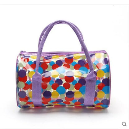 Bolsa de mano transparente, bolsa de compras transparente, bolso de hombro con estampado de letras, bolsa de almacenamiento impermeable de PVC para regalo, bolsa de mano para cosméticos