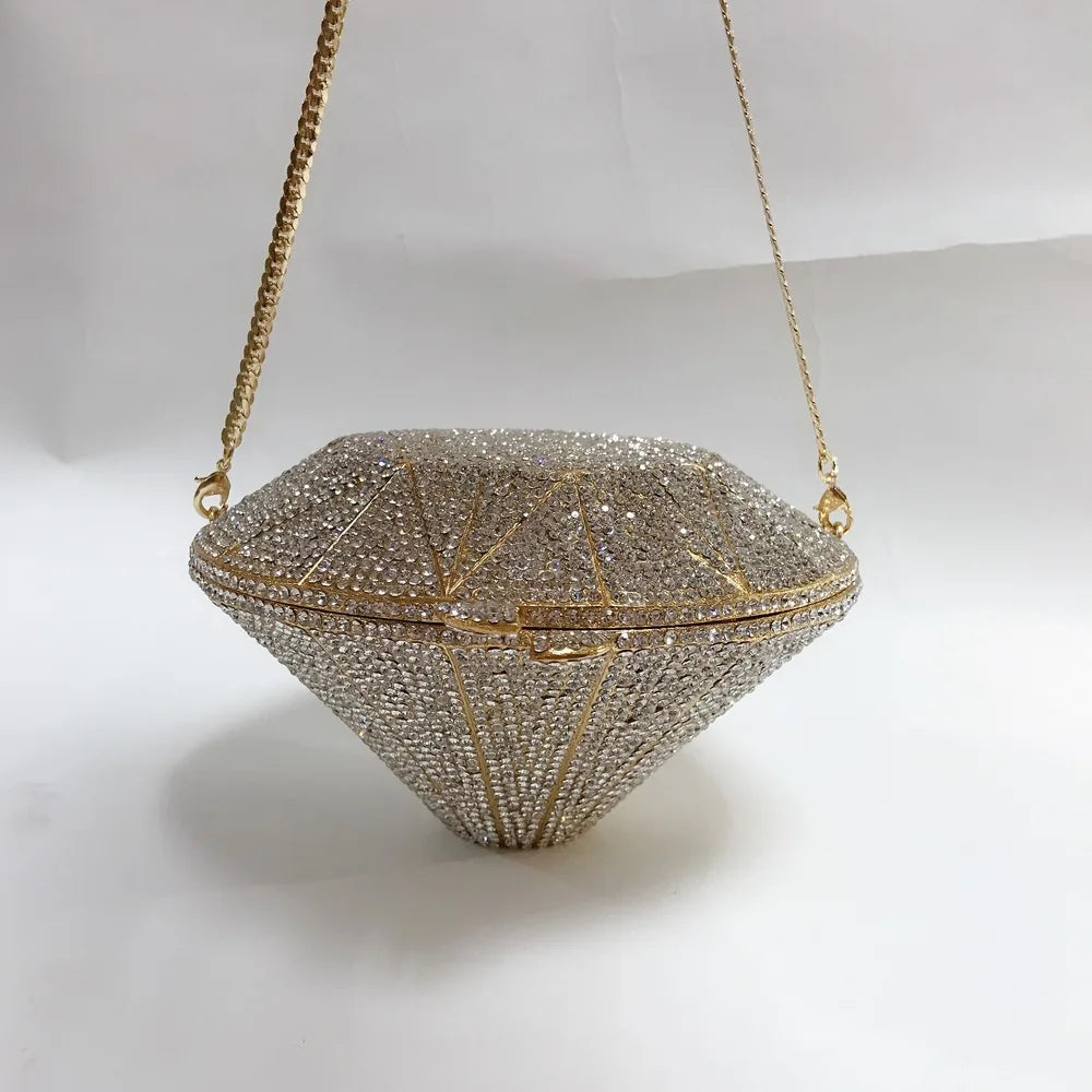 Monedero con cristales brillantes y diamantes de imitación para mujer, bolso de mano brillante, bolso cruzado para boda, fiesta de graduación