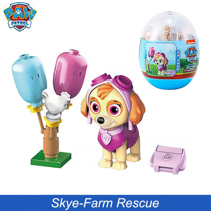 Genuine Paw Patrol Egg Block Action Figure Toy Mighty Pup Super Paws CHASE Marshall Skye Rubble Anime Toys Children Gifts