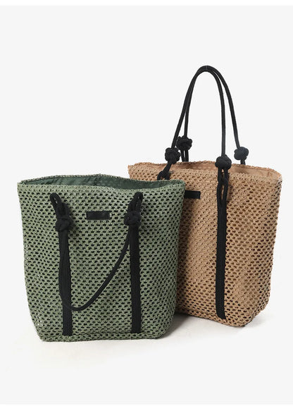 Casual Hollow Out Large Capacity Straw Tote Bag Weave Women Shoulder Bags Handmade Summer Beach Handbags Big Shopper Purses 2024