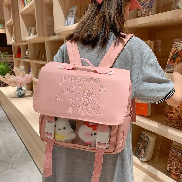 Kawaii Itabag Women 2023 New Small Backpack Girls Transparent Pocket School Bags For Teenage Grils ita bag JK Backpacks Mochilas