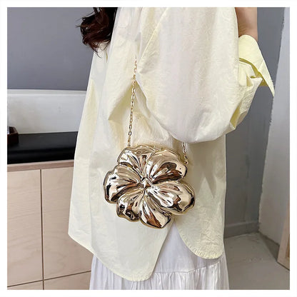 Acrylic Bag For Women Flower Shoulder Bag Fashion Chain Box Crossbody Bag