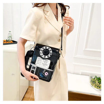 New Telephone Shaped Purses and Handbags for Women Retro Phone Top-Handle Shoulder Bags Crossbody Bag Fashion Female Totes