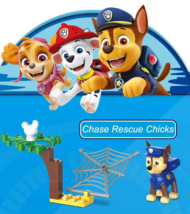 Genuine Paw Patrol Egg Block Action Figure Toy Mighty Pup Super Paws CHASE Marshall Skye Rubble Anime Toys Children Gifts