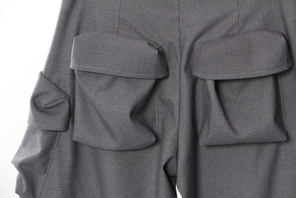 DEAT Pantalones cargo de moda para mujer, sueltos, rectos, de cintura baja, de color sólido, con múltiples bolsillos en 3D, primavera de 2024, nueva tendencia 7AB2535