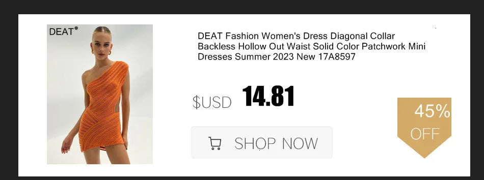 DEAT Fashion Women's Dress Slim V-neck Sleeveless Back Jag High Waist Solid Color Mid-calf Dresses Autumn 2024 New Tide 17A9721