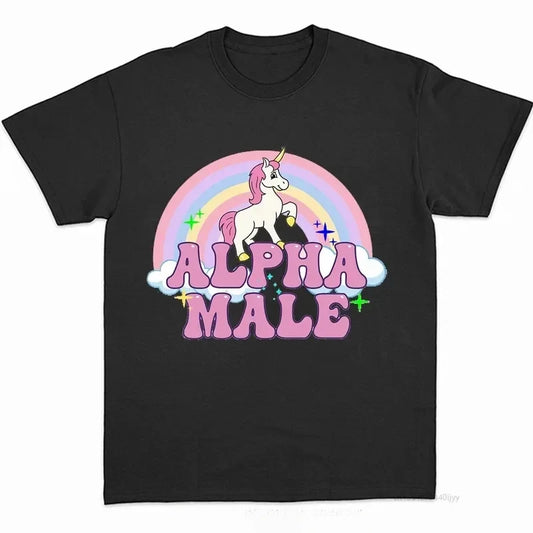 Camiseta con unicornio y arcoíris para hombre y mujer, divertidas camisetas de moda de hip hop, de algodón, unisex, estética