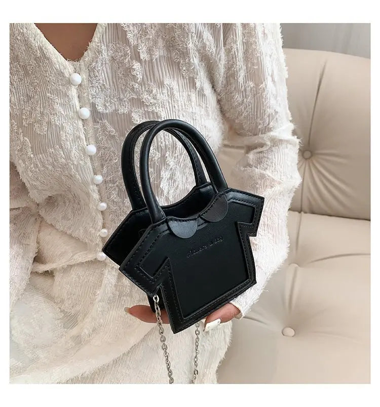 Bolso de hombro pequeño para mujer, bolso con forma de ropa para niñas, mini bolso cruzado con cadena estilo camiseta, bolso portátil de verano para teléfono