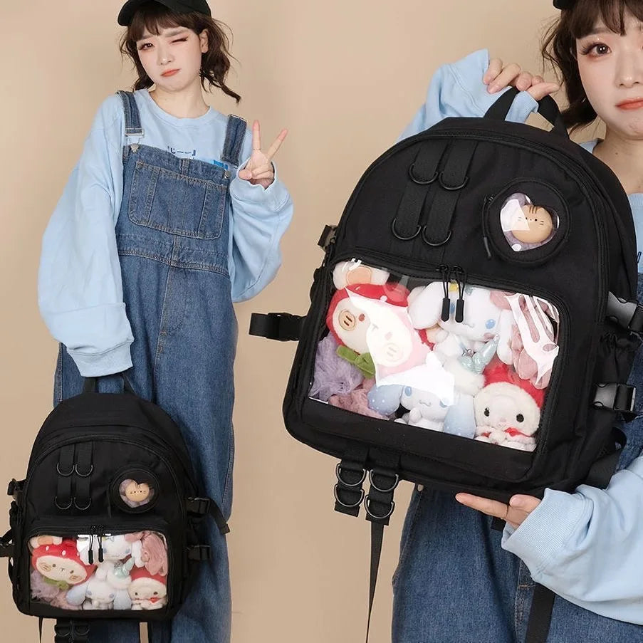 Mochila escolar estilo collage para adolescentes, mochila Itabag Kawaii, mochila transparente con forma de corazón de amor, mochila JK para mujer, nueva bolsa para computadora portátil 2024