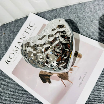 Acrylic Silver Mini Love Alien Meteorite Box Shell Bag Banquet Key Lipstick Chain Crossbody Bag Mini Cute Purses and Handbags