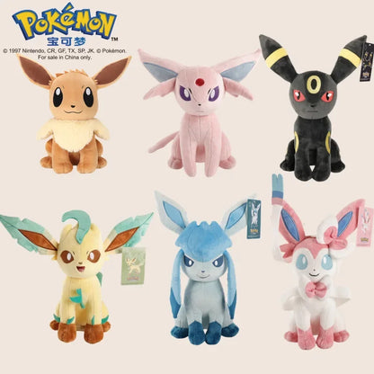 Peluche Pokémon Eeveelution Pikachu Sylveon Leafeonl Espeon Glaceon Umbreon Peluche douce Dessin animé Jouets enfants Cadeau