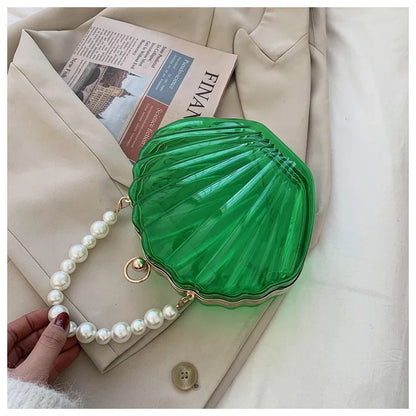 Sac à bandoulière en acrylique transparent pour femme, sac à main avec perles et chaînes, couleur bonbon, petits sacs à main