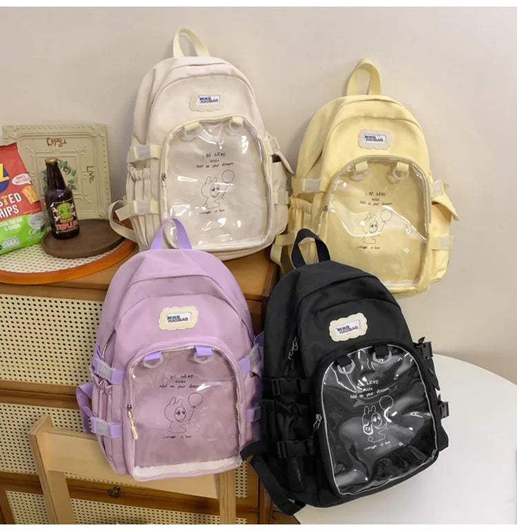 Nouveaux sacs d'école 2024 pour adolescentes, cadeaux de rentrée scolaire, sac à dos pour femmes, Itabag transparent, sacs à dos japonais Kawaii, Mochilas