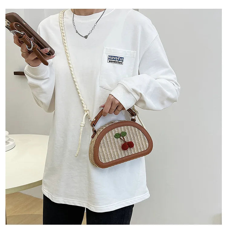 Fashion Summer straw bag Women Handbags Designer Wicker Woven Bag Tote beach bag PU 2022 Summer New Flap Crossbody Bag