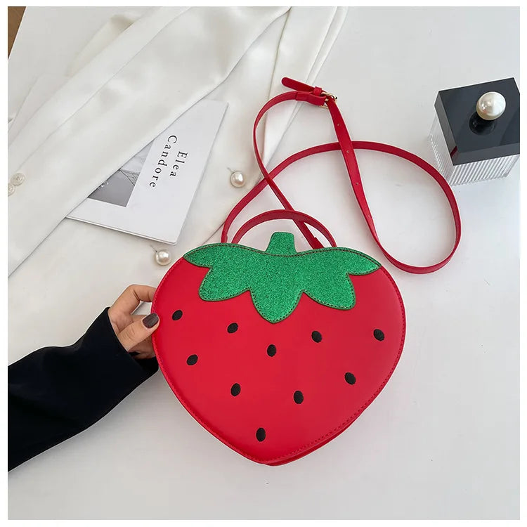 Cute Strawberry Bag For Women Funny Fruit Shape Handbag Women's Small Shoulder Bag Crossbody Bag