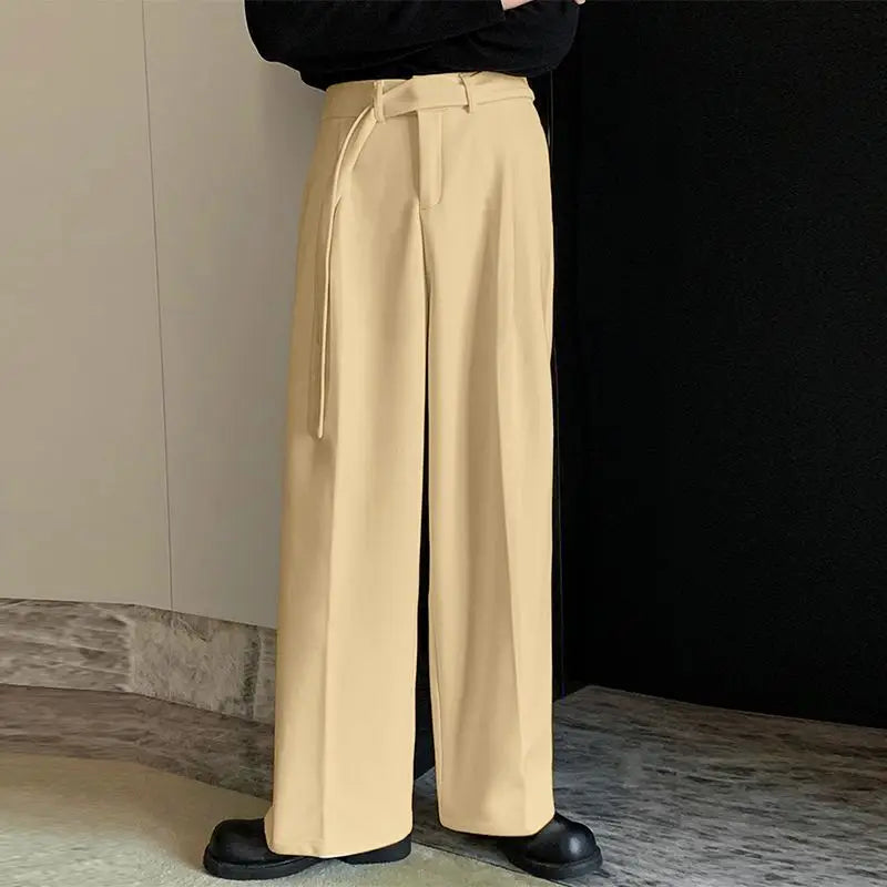 Pantalons pour hommes 2024 Couleur unie Joggers coréens Taille élastique Pantalons droits Hommes Lâche Streetwear Mode Décontracté Pantalons longs INCERUN