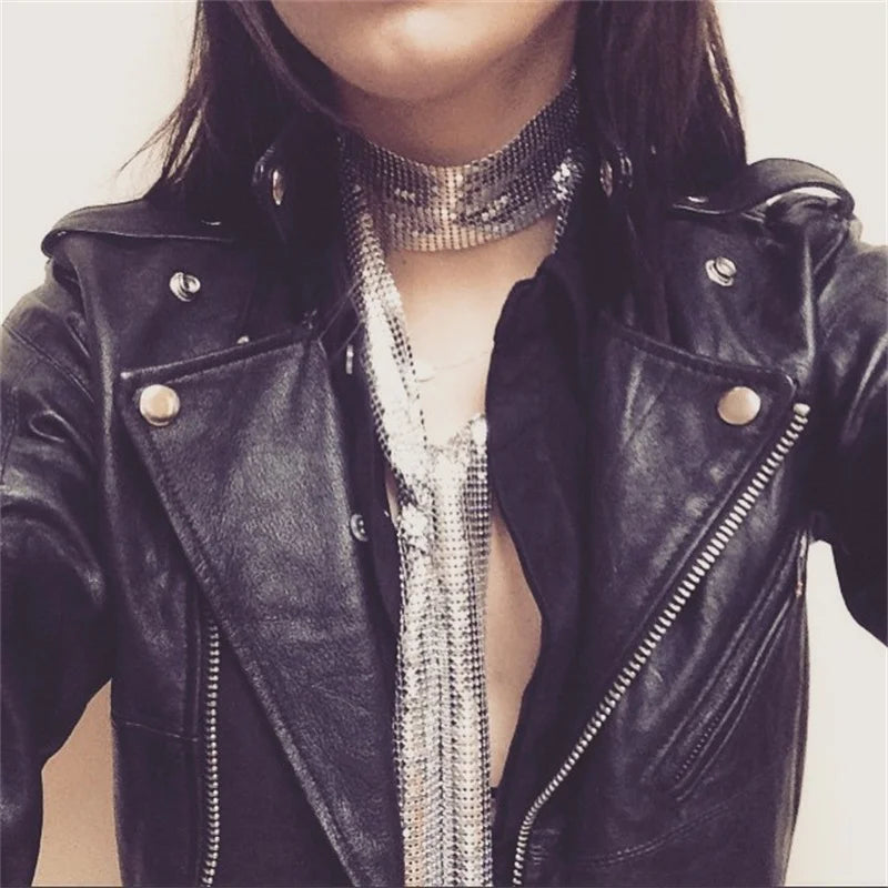 Bufanda fina de metal para mujer, bufandas de lujo para primavera y otoño, bufandas personalizadas, chales, envolturas, diademas, bufanda larga, collar para mujer