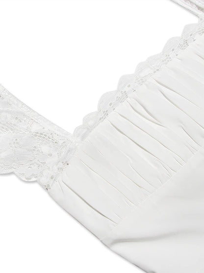 Robe blanche sexy en dentelle courte pour femme, tenue de soirée, de club, de vacances, décontractée, mini, douce, à lacets dans le dos, pour anniversaire, 2022