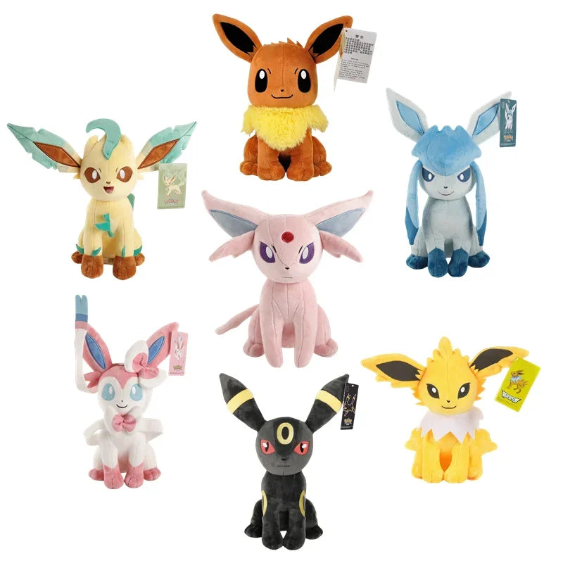 Peluche Pokémon Eeveelution Pikachu Sylveon Leafeonl Espeon Glaceon Umbreon Peluche douce Dessin animé Jouets enfants Cadeau