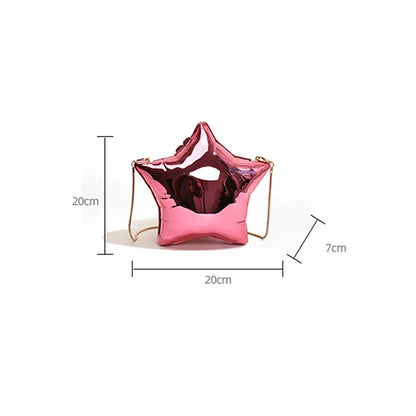 Fashion Acrylic Five Pointed Star Crossbody Bag for Women Candy Color Box Shoulder Bags Cute Funny Chains Small Female Purses