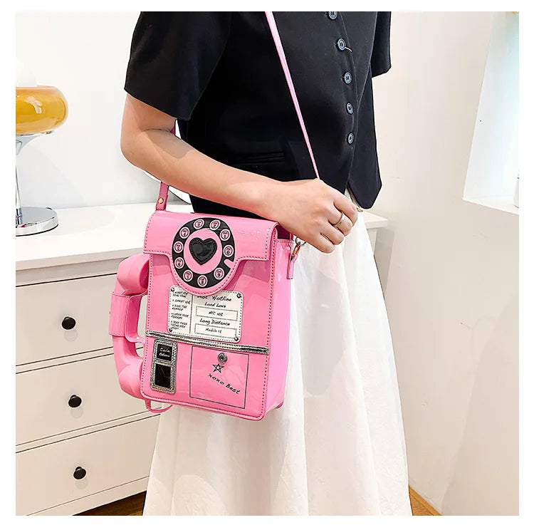 New Telephone Shaped Purses and Handbags for Women Retro Phone Top-Handle Shoulder Bags Crossbody Bag Fashion Female Totes