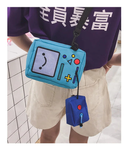 Cute Game Console Design Canvas Crossbody Bag Funny Women Shoulder Bags Chic Robert Small Purses for Girls Casual Phone Bag 2022